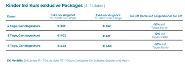 ski unterricht packages Seefeld