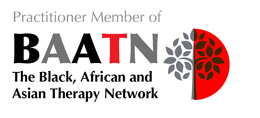 The logo for BAATN, the Black, African and Asian Therapy Network. 