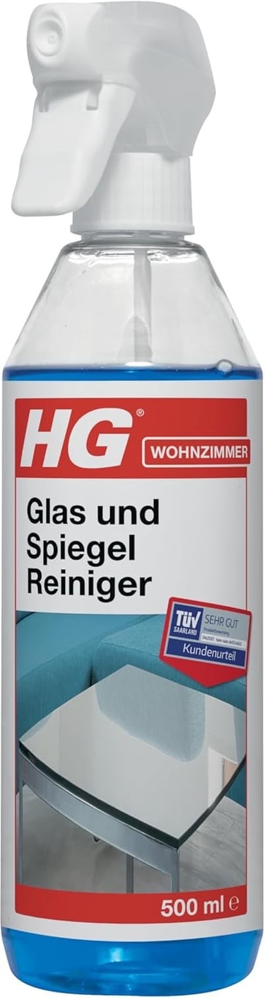 a bottle of cleanersering agent for glass and glass