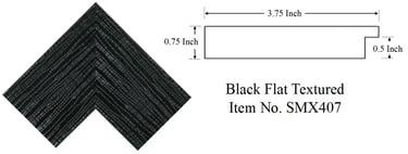 Black Flat Textured Picture Frame Item No. SMX407