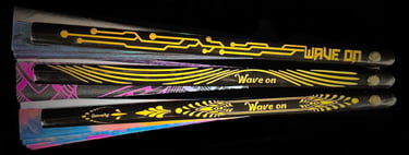 Large 35cm bamboo rave fans. Custom engraved for maximum grip. Strongest axis in a fan