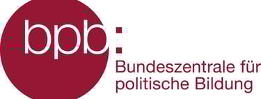 Official logo of the Bundeszentrale für politische Bildung (bpb) in dark red and white.