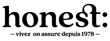 Logo de la compagnie d'assurances Honest en noir