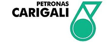Petronas Carigali company logo featuring black text and the iconic green oil drop symbol.