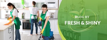 a woman cleaning a kitchen with a cleaning machine