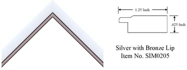 Silver With Bronze Lip Picture Frame Item No. SIM0205