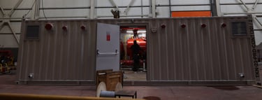 a large industrial steel structure with a large metal structure