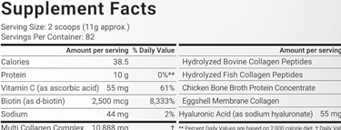 Micro Ingredients Multi Collagen Protein Powder label