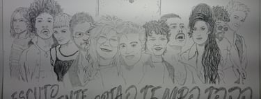 desenho club dos 27, músicos que partiram cedo demais