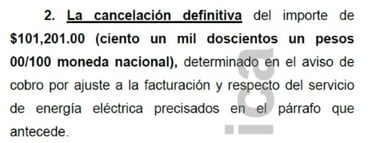 Imagen de un texto acerca de la cancelación de una deuda