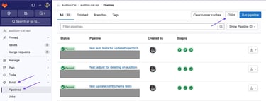 GitLab screenshot depicting how to access the CI lint tool.