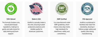 100 % natural certification of audifort