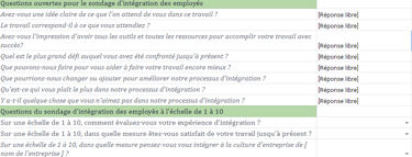 Bilan d'intégration : sélection de questions