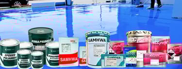 Pinturas industriales de la marca Rimacorp, Samwha y KCC Paint