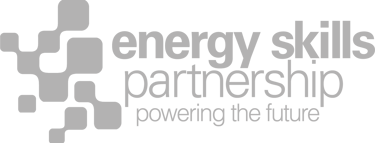 Energy Skills Partnership logo featuring connected square nodes and the slogan powering the future.