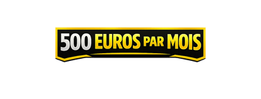 Bannière noir et jaune 500 euros par mois avec pronostics tennis