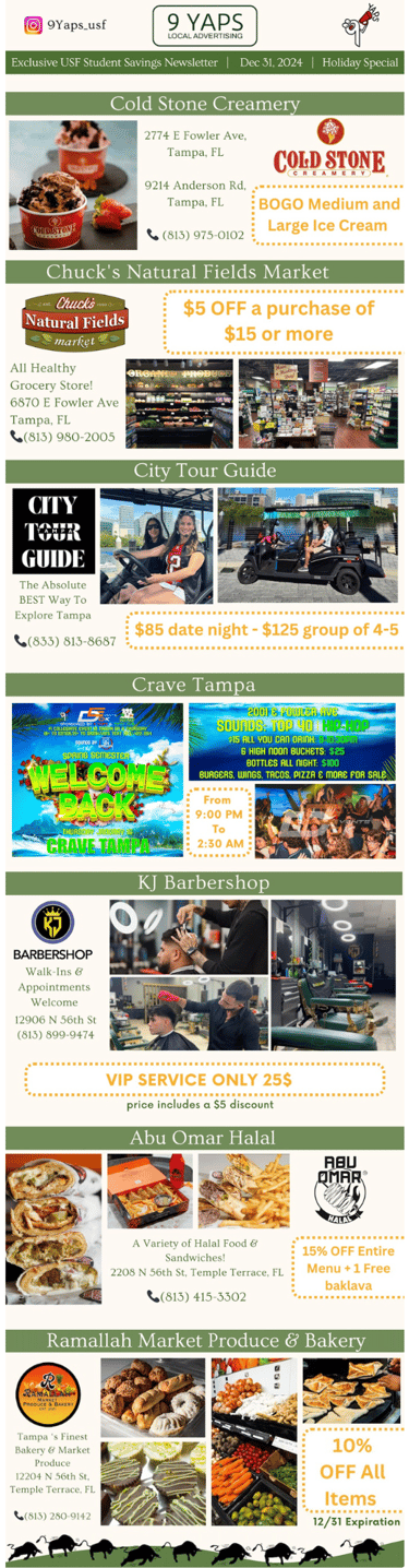 9Yaps online student savings newsletter