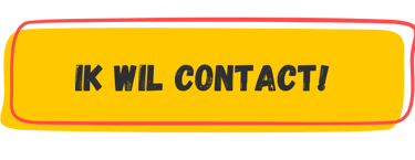 Yellow contact button with Dutch text Ik wil contact inside a red hand-drawn frame.