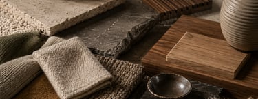 Natural textures and earthy tones composition