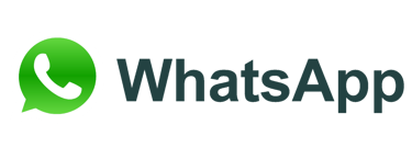 Official WhatsApp logo featuring a green speech bubble icon and dark gray logotype on a white background.