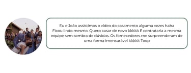 Depoimento de casal sobre a Tenório Filmes, elogiando o vídeo do casamento e agradecendo