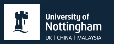University of Nottingham logo with a castle icon, highlighting UK, China, and Malaysia affiliations