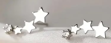 Boucles d'oreilles étoiles argentées