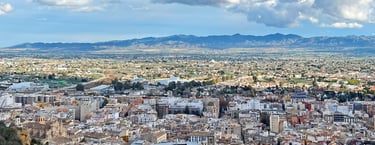 Panoramic view Lorca rom castle Murcia