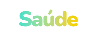 Nome Saúde em degradê verde claro com amarelo claro