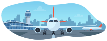 Airplane on Airport Vector