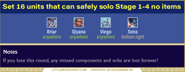 Teamfight Tactics TFT Set 16 Lore & Legends Units that can safely solo Stage 1 PvE without any items