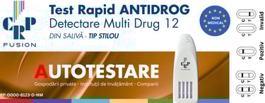 CRP Fusion rapid multi-drug saliva test kit for at-home 12-panel drug screening and detection.