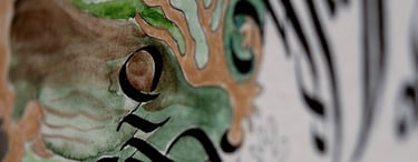 Dessin et calligraphie réalisée en art-thérapie