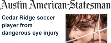 Austin American-Statesman article featuring a soccer player&amp;amp;amp;amp;amp;amp;#x27;s recovery from a facial injury