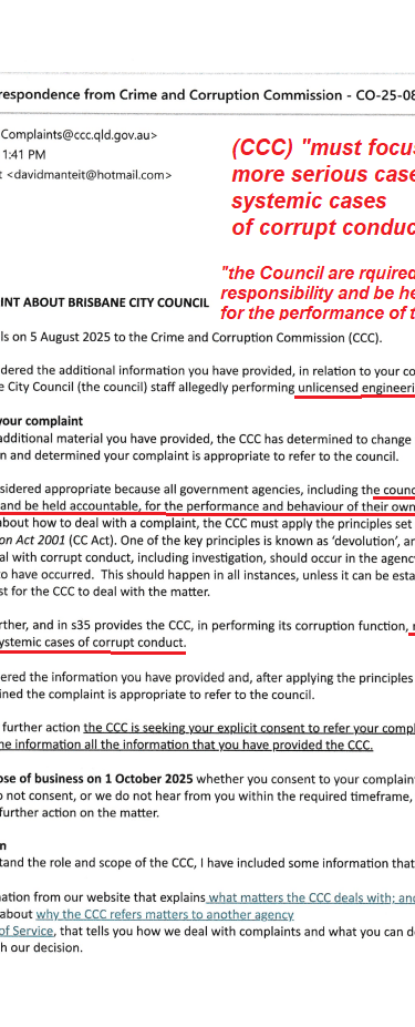 Adrian Schrinner Crime and Corruption allegations