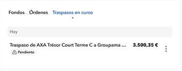 traspaso en curso en myinvestor