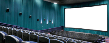 a large screen tv screen in a theater