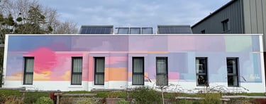 mural of the Les Bruyères Residence by Allan Halley