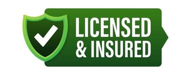 Badge stating Licensed and Insured for business trust.