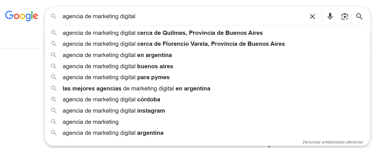 búsqueda en google