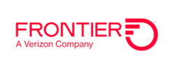 Official Red Frontier Communications logo with tagline identifying it as a Verizon company.