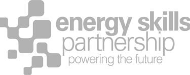 Energy Skills Partnership logo featuring connected square nodes and the slogan powering the future.