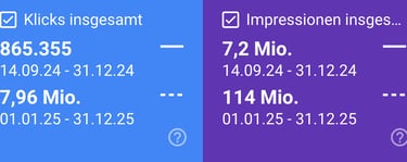 Traffic-Zahlen eines Kundens. 7,96 Millionen Klicks in einem Jahr.