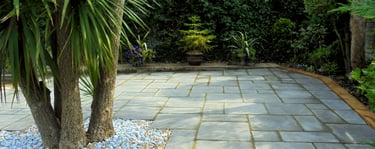 Replica antique grey stone multi size slabs patio project pack