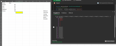 Office Script getUsedRange() Verdeutlichung