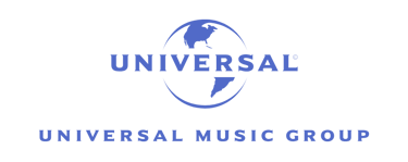 a black and white logo with the words universal music group