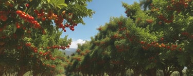 Close-up of glossy roasted single origin coffee beans spilling from a burlap sack onto a dark wooden surface.
