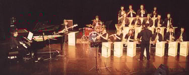a bandleader playing a concert with a bandleader