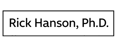Professional logo featuring the text Rick Hanson, Ph.D. in a clean black border.