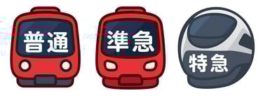 普通列車と準急列車が停車します画像